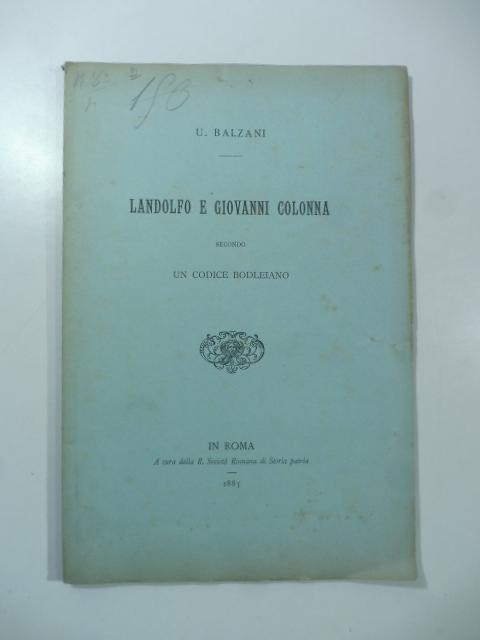 Landolfo e Giovanni Colonna secondo un codice bodleiano